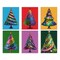Rainbow Christmas Greeting Cards Boxed Set of 24 Holiday Notecards Featuring 6 Vibrant and Colorful Tree Designs, Perfect for Unique and Festive Wishes